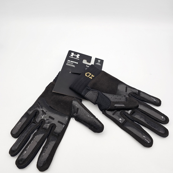 Under Armour Motive Batting Gloves Softball Black/Gold Womens Size M 1372532-001 - Picture 2 of 2